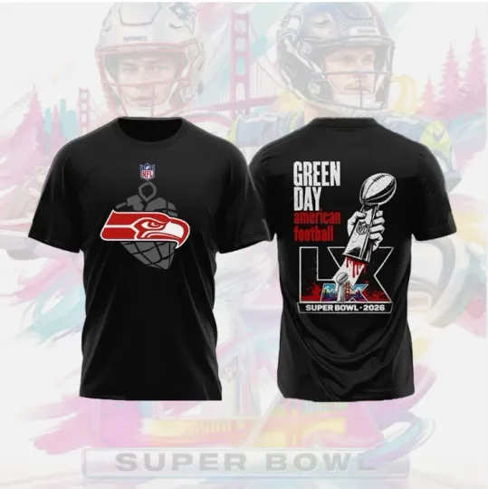HOT - Seattle x Green Day Bowl 2026 Tshirt 3D All Over Printed