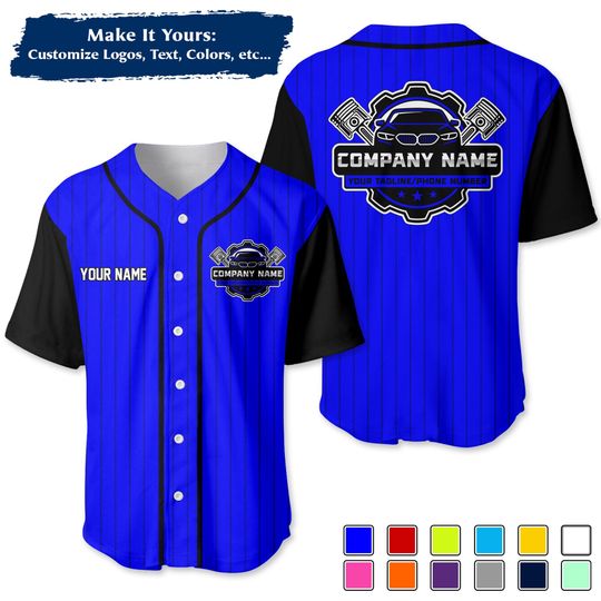 Discover Personalized Mechanic Baseball Jersey, Custom Tool Box WorkShirt for Men/Kids, Gift for Mechanics