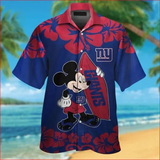 Discover New York Team Football And Mickey Mouse A Fun Collaboration Hawaiian Shirt