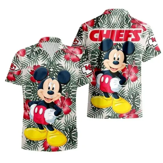 Discover Kansas City Football Mickey Mouse Hawaiian Shirt #1