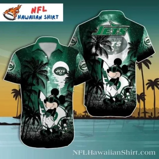 Discover New York Football Midnight Beach Mickey Hawaiian Shirt