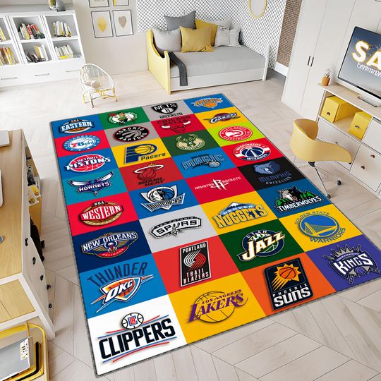 Discover NBA Rug, Basketbal Team Rug, Basketball Rug ,Teams Rug, Custom Rug, Floor Rug, Area Rug,Basketball Decor, Personalized Rug, Gifts Rug