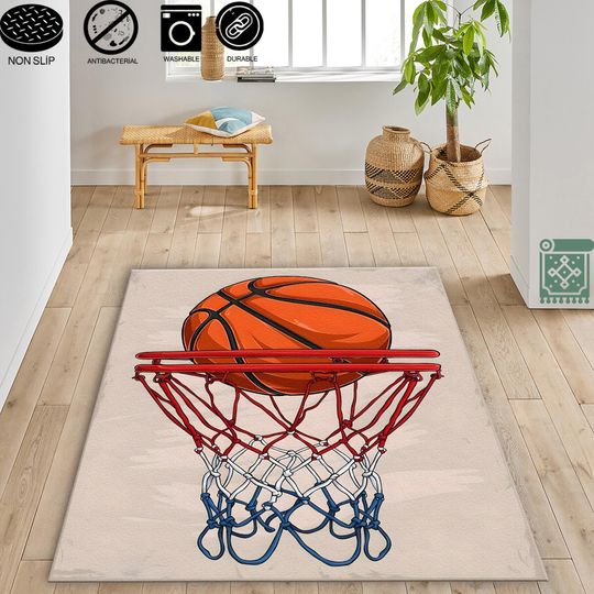 Discover Basketball Rug | Basketball Rug | Sports Rug | NBA Rug | Minimalist Rug | Basketball Decor | Hypebeast Rug | Custom Rug | Game Room Rugs
