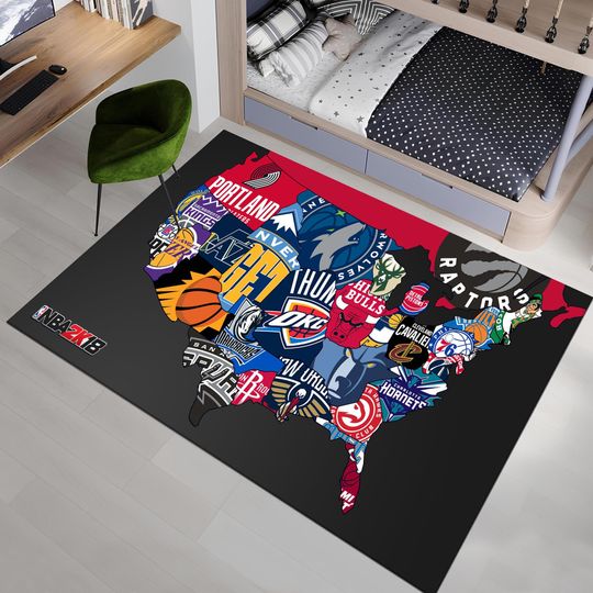 Discover Nba Map Rug, Basketball Rug, Nba Team Rug,Sport Rug,Kids Room Rug,Custom Rug,Hypebeast Rug,Area Rug,Personalized Rug,Unique Rug,Gift for her