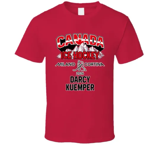 Discover Darcy Kuemper Ice Hockey Canada Milano Cortina 2026 Fan T Shirt