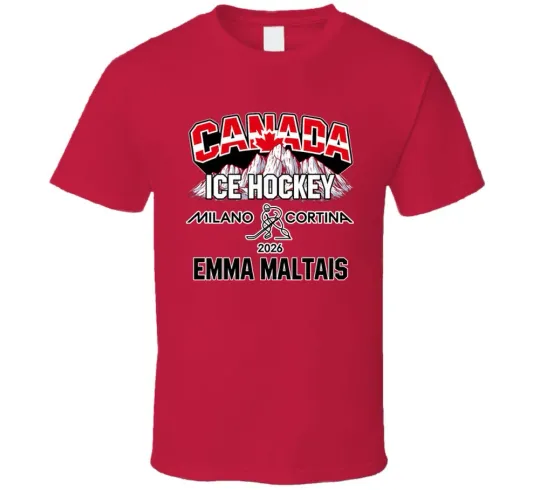 Emma Maltais Ice Hockey Canada Milano Cortina 2026 Fan T Shirt
