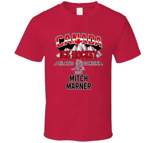 Discover Mitch Marner Ice Hockey Canada Milano Cortina 2026 Fan T Shirt