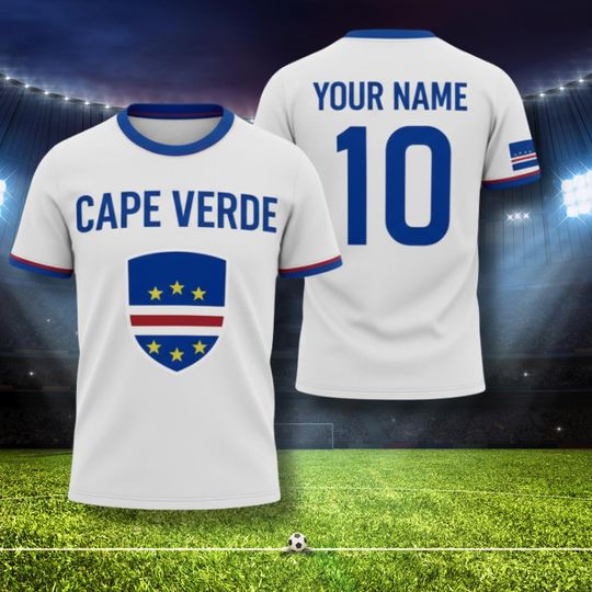 Discover Cape Verde Soccer Fan Shirt Custom Name Number Football Jersey Tee