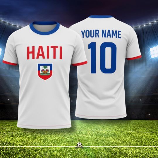 Haiti Soccer Jersey Custom Name Number Tee, Haitian Flag Football Fan Shirt, World Supporter Match Day Top, Personalized Gift Unisex