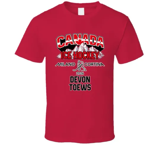 Discover Devon Toews Ice Hockey Canada Milano Cortina 2026 Fan T Shirt