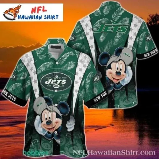 Discover New York Jets Mickey Mouse Magic With Floral Hawaiian Shirt