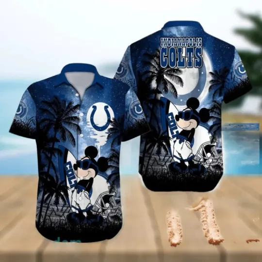 Discover Indianapolis Football Mickey Summer Pattern Hawaiian Shirt Unisex S-5XL