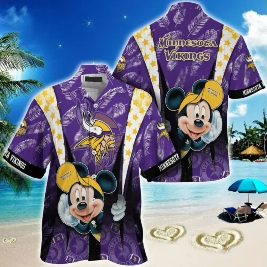 Discover Minnesota Football Mickey Beach Bash Hawaiian Shirt