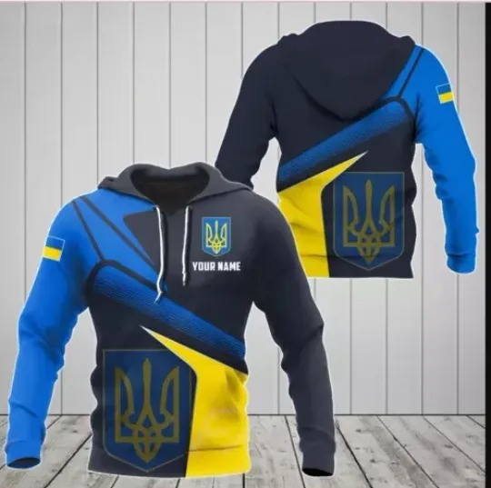 Discover Personalized Ukraine Flag With Trident 3D HOODIE All Over Print