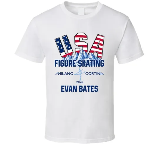 Discover Evan Bates Figure Skating Milano Cortina 2026 Fan T Shirt