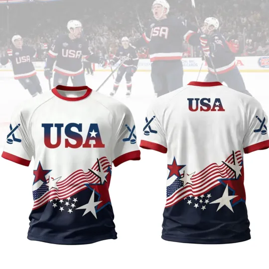 Discover USA Hockey Olympic 2026 All-over Print Tshirt