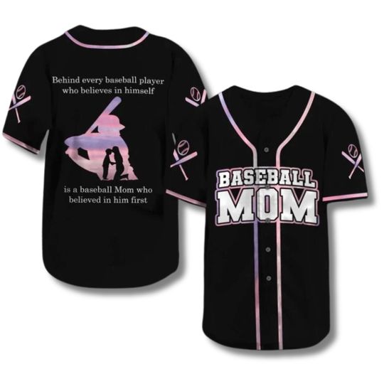 Discover Personalized 3D Baseball Jersey: Baseball Mom Pink Bat Design