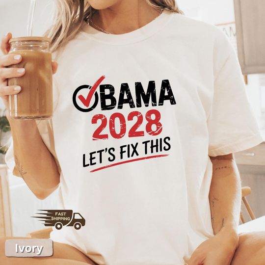 Discover Obama 2028 Shirt: Retro Political Tee, Funny Anti Maga Gift