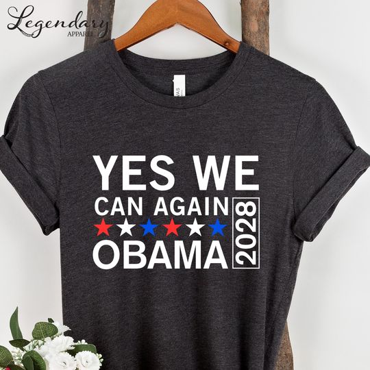 Obama 2028 T-Shirt Presidential Race Third Term Democracy Wins Tee Shirt 2028 Election Candidate Political Gift Vote Shirt Democrat Gift