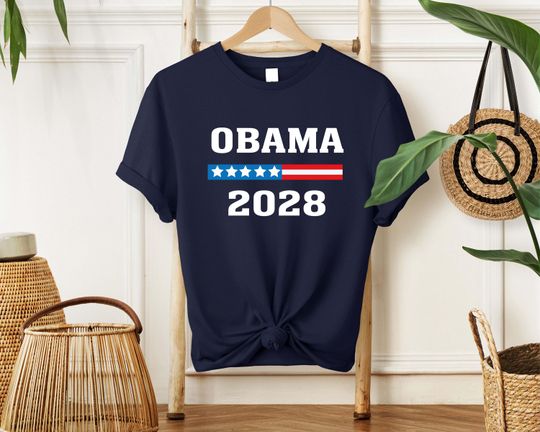 Discover Obama 2028 T-Shirt, Retro Political Shirt, Obama Lover Shirt, Funny Vote Hope Change Shirt, Trump Hater Gift, Presidential Election Shirt