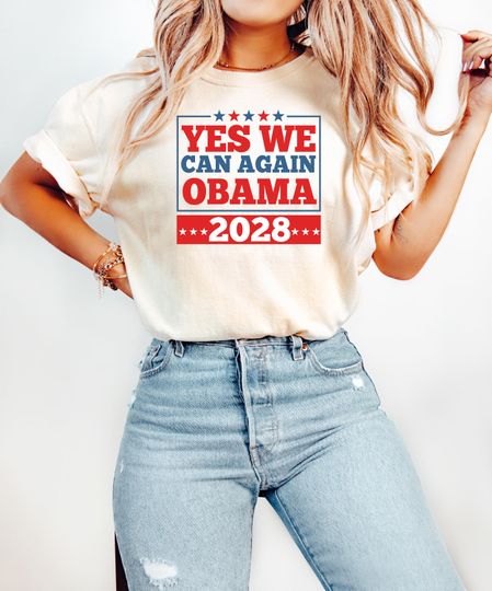 Discover Obama 2028 Yes We Can Again Shirt, Political Shirt, Funny Vote Hope Change Shirt, Presidential Election, Resist Shirt,Obama Shirt, Democracy