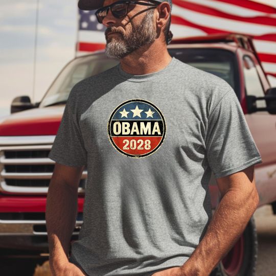 Discover Obama 2028 Shirt  Funny Political Graphic Tee | Unisex Bella Canvas T-Shirt | Obama for President Parody Tee