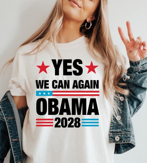 Discover Yes We Can Again Obama 2028 Shirt, Political Shirt, Funny Vote Hope Change Shirt, Presidential Election, resist Shirt, USA Obama Shirt