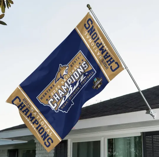 Discover Montanaa State Bobc-At Football 2025 National Champions 3D House Flag