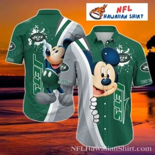 Discover New York Football Mickey Jetsetters Hawaiian Shirt
