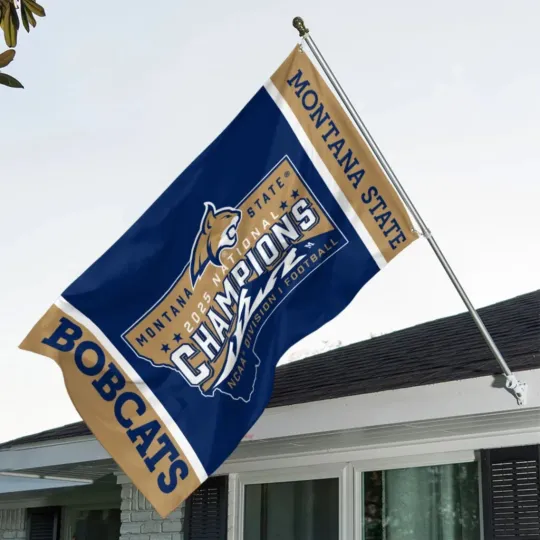 Discover Montanaa State Bobcat Football 2025 National Champions 3D Double-side Flag