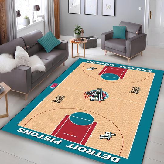 Discover Custom Basketball Court Rug,Favourite Team or Personal Logo,Lover Gift Mat,Team Logo Print Rug,Realistic Basketball Court Rug, NBA Court Rug