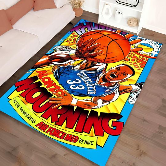 Discover NBA Players Rug, Non-Slip Basketball Area Rug, Sport Fan Gift
