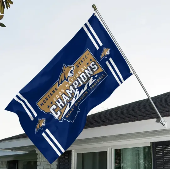 Discover Mont S Bobcatt Football 2025 National Champions Double-Side House Flag
