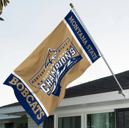 Discover M State Bobca-T Football 2025 National Champions Double-Side House Flag