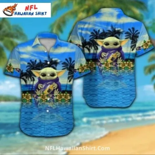 Discover Baltimore Football  Beach Party Aloha Hawaiian Shirt
