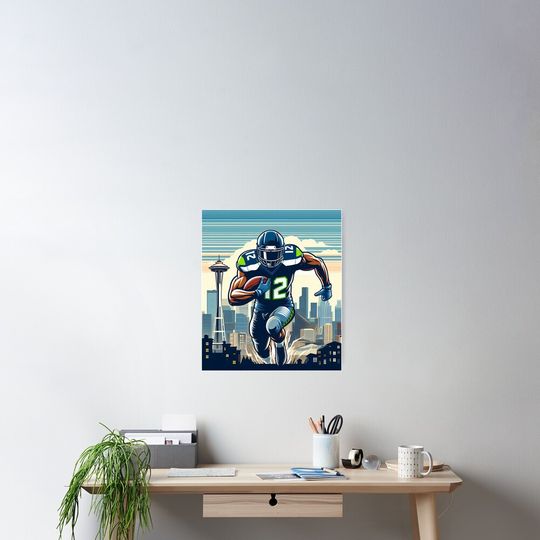 Discover Seattle Football Vertical Poster