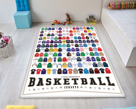 Discover Basketball Jersey Rug: American Old School Sport Rug