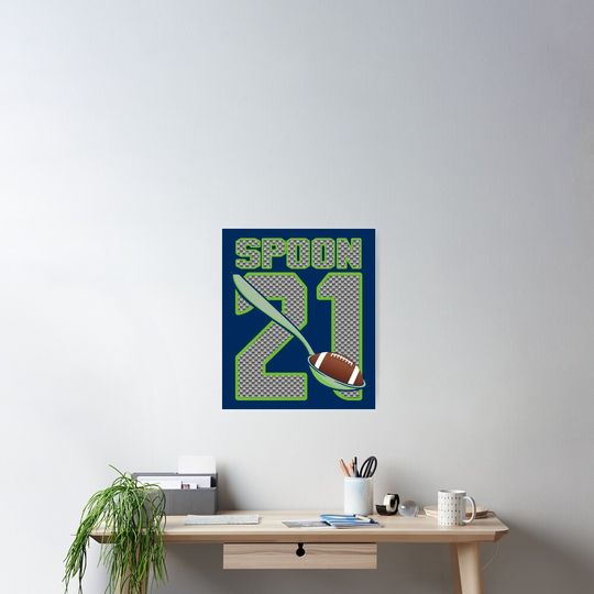 Discover Seattle Seahawks Spoon Poster by CH3Media, Premium Matte Vertical Poster