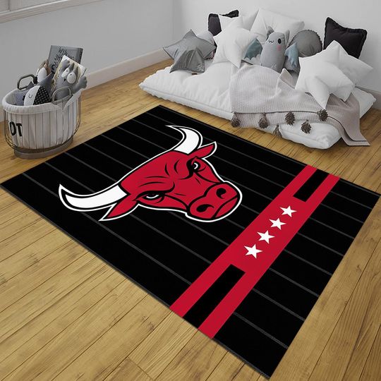 Discover Basketball Rug, Sports Rug, Chicago Inspired Bull Rug, NBA Decor Rug,  Red Sports Fan Area Rug, Man Cave Rug Mat, Game Room Rug,Washable Rug