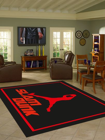 Discover Slam Dunk Basketball Rug: Sports Team Room Decor