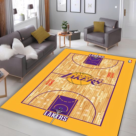 Discover Custom Basketball Court Rug,Favourite Team or Personal Logo,Lover Gift Mat,Team Logo Print Rug,Realistic Basketball Court Rug, NBA Court Rug