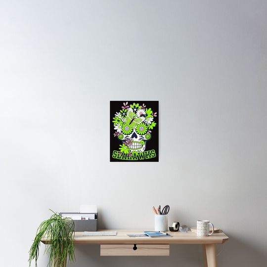 Discover Seattle Seahawks Scull Graphic Poster
