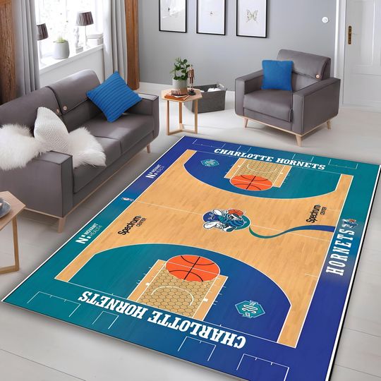 Discover Custom Basketball Court Rug,Favourite Team or Personal Logo,Lover Gift Mat,Team Logo Print Rug,Realistic Basketball Court Rug, NBA Court Rug