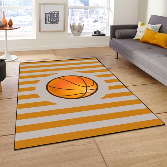 Discover Basketball Ball Rug, Sports Rug, NBA Fan, Personalized Ball Rug, Area Rug Mat, Salon Rug, Living Room Rug,Kids Playroom,Non-Slip Cotton Base