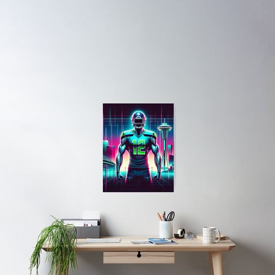Discover Synthwave Seattle Vertical Poster