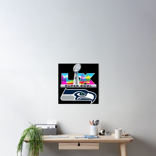 Discover Super Bowl LX 2026 Seahawks Vertical Poster