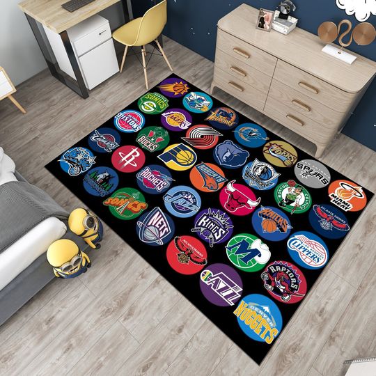 Discover NBA Team Logo Rug, Boys Room Decor, Custom Sport Rug