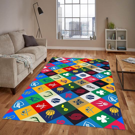 Discover Basketball Rug: Modern Teen Room Decor, Anti-Slip Cotton Base