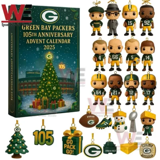 Discover Green Bay Packer 105th Anniversary 2025 Acrylic Advent Calendar Blind Box Christmas Gift