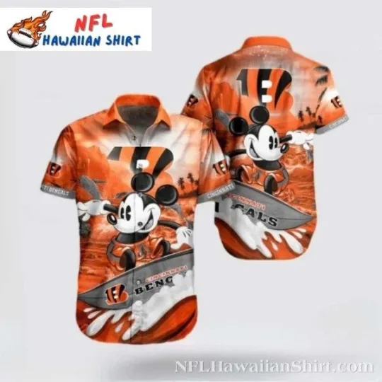 Discover Cincinnati Football Mickey Mouse Floral Blitzz Hawaiian Shirt